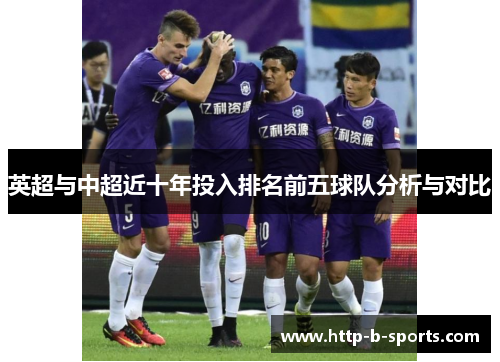 英超与中超近十年投入排名前五球队分析与对比